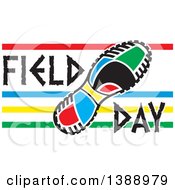 Poster, Art Print Of Colorful Sneaker Sole With Field Day Text And Stripes