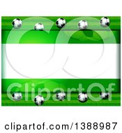 Poster, Art Print Of Background Of 3d Soccer Balls And Green Around Text Space