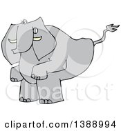 Poster, Art Print Of Cartoon Elephant Squatting To Poop