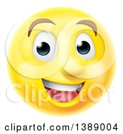Poster, Art Print Of 3d Happy Yellow Male Smiley Emoji Emoticon Face