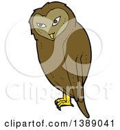 Clipart Of A Cartoon Owl Royalty Free Vector Illustration by lineartestpilot