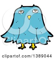 Clipart Of A Cartoon Blue Owl Royalty Free Vector Illustration by lineartestpilot