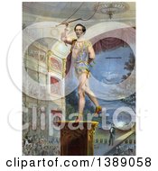 Poster, Art Print Of Circus Perfomer William Hanlon Performing Zampillaerostation Or The Flying Trapeze