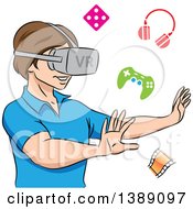Boy Using A Virtual Reality Set