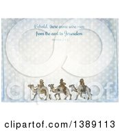Clipart Of A Distressed Christmas Background Of Behold There Came Wise Men From The East To Jerusalem Matthew 2 V 1 And The Three Kings Over Polka Dots Royalty Free Illustration by Prawny