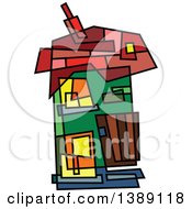 Poster, Art Print Of Doodled Abstract Colorful House