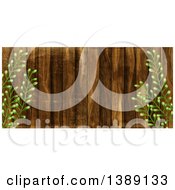 Clipart Of A Wood Panel Background Bordered In Plants Royalty Free Illustration