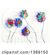 Clipart Of A Background Of Painted Flowers Royalty Free Illustration