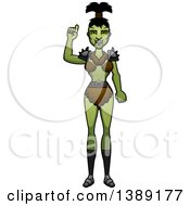 Clipart Of A Female Orc Holding Up A Finger Royalty Free Vector Illustration