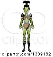 Clipart Of A Female Orc Royalty Free Vector Illustration