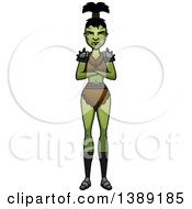 Clipart Of A Female Orc With Folded Arms Royalty Free Vector Illustration