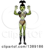Clipart Of A Scared Female Orc Royalty Free Vector Illustration