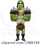 Poster, Art Print Of Buff Male Orc With Folded Arms
