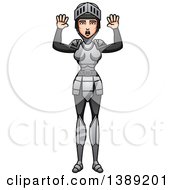Clipart Of A Scared Female Knight Royalty Free Vector Illustration