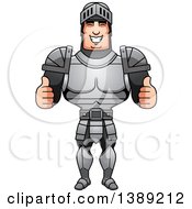 Clipart Of A Buff Male Knight Giving Two Thumbs Up Royalty Free Vector Illustration by Cory Thoman