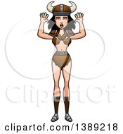 Clipart Of A Scared Barbarian Woman Royalty Free Vector Illustration