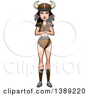 Clipart Of A Barbarian Woman With Folded Arms Royalty Free Vector Illustration by Cory Thoman