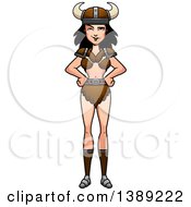 Clipart Of A Sly Barbarian Woman Royalty Free Vector Illustration by Cory Thoman