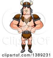 Clipart Of A Sly Buff Barbarian Man Royalty Free Vector Illustration