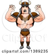 Clipart Of A Scared Buff Barbarian Man Royalty Free Vector Illustration