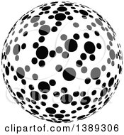 Black And White Dotted Globe Sphere Orb Or Planet