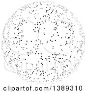 Clipart Of A Black And White Dotted Globe Sphere Orb Or Planet Royalty Free Vector Illustration