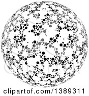 Clipart Of A Black And White Dotted Globe Sphere Orb Or Planet Royalty Free Vector Illustration by dero