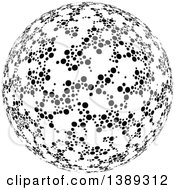 Clipart Of A Black And White Dotted Globe Sphere Orb Or Planet Royalty Free Vector Illustration