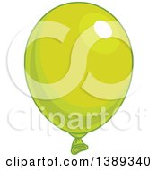 Clipart Of A Green Shiny Party Balloon Royalty Free Vector Illustration