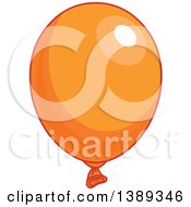 Clipart Of An Orange Shiny Party Balloon Royalty Free Vector Illustration