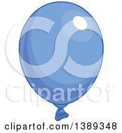 Clipart Of A Blue Shiny Party Balloon Royalty Free Vector Illustration