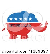 Poster, Art Print Of Red White And Blue Political Republican Elephant With Stars And Text