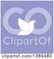 Clipart Of A Flat Design White Dove On Purple Royalty Free Vector Illustration