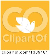 Clipart Of A Flat Design White Dove On Orange Royalty Free Vector Illustration