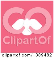 Clipart Of A Flat Design White Dove On Pink Royalty Free Vector Illustration