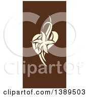 Flat Design Vanilla Flower And Pods On Brown