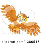 Poster, Art Print Of Flying Brown Owl