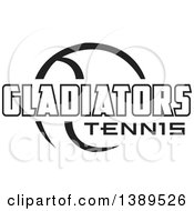 Poster, Art Print Of Black And White Ball And Gladiators Tennis Text