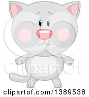 Clipart Of A Cute Gray Cat Royalty Free Vector Illustration