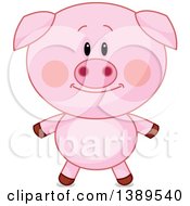 Clipart Of A Cute Pig Royalty Free Vector Illustration by Pushkin
