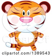 Clipart Of A Cute Tiger Royalty Free Vector Illustration