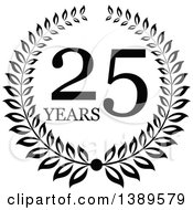 Poster, Art Print Of Black And White 25 Year Anniversary Wreath Design