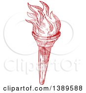 Poster, Art Print Of Sketched Red Torch