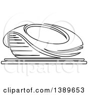 Clipart Of A Lineart Stadium Royalty Free Vector Illustration