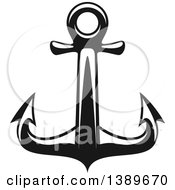 Clipart Of A Black And White Nautical Anchor Royalty Free Vector Illustration