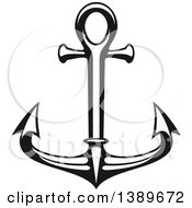 Poster, Art Print Of Black And White Nautical Anchor