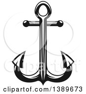 Poster, Art Print Of Black And White Nautical Anchor