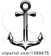 Clipart Of A Black And White Nautical Anchor Royalty Free Vector Illustration