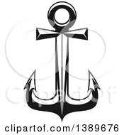 Poster, Art Print Of Black And White Nautical Anchor