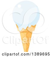 Clipart Of A Waffle Ice Cream Cone Royalty Free Vector Illustration